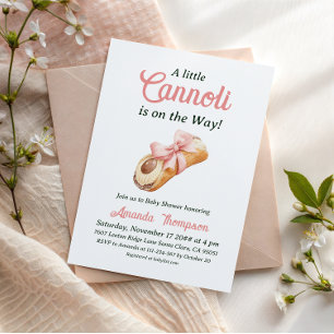 Invitación Dulce Niña de Arco Rosa Cannoli Chupito Italiano B