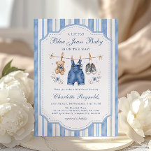Dulce Niña de Vaquero Azul Baby Shower