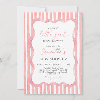 Invitación Dulce Niña Lazo Coqueta Fiesta de Cumpleaños de Be