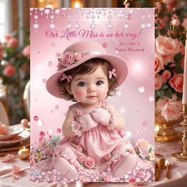 Invitación Dulce niña pequeña señorita rosa ducha de bebé mor