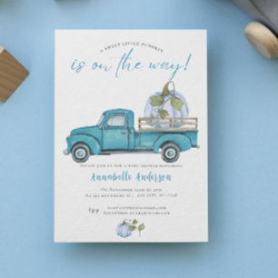 Invitación Dulce Niño Calabacita Azul Aquarela Shower de Bebé