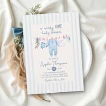 Dulce Niño de Rayas Azules Polvorientas Baby Showe