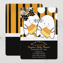 Invitación Dulce Niño Fantasma Gemelos Niña Niño Cumpleaños d