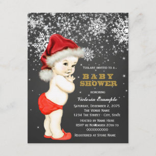 Invitación Dulce Niño Santa Bebé Copo de Nieve Shower de Bien