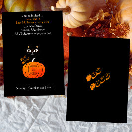 Invitación Dulce o trata a Naranja asustado de niños negros H