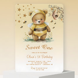 Invitación Dulce Osita Cariño 1er Cumpleaños