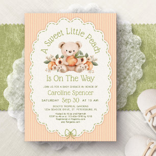 Invitación Dulce Osito Melocotón Baby Shower