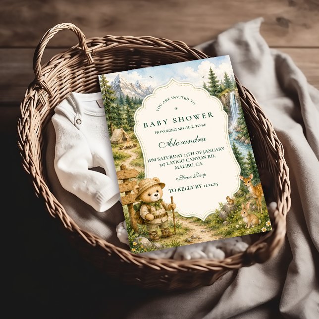Invitación Dulce Oso Camping Baby Shower (Subido por el creador)