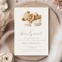 Dulce Oso de Peluche Acuarela Neutral Celebración 