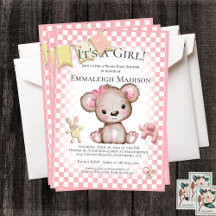 Dulce Oso Marrón Bebé Niña Pícnic Baby Shower