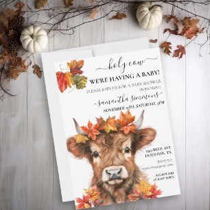 Invitación Dulce Otoño Caída Ternero de las Tierras Altas Bab