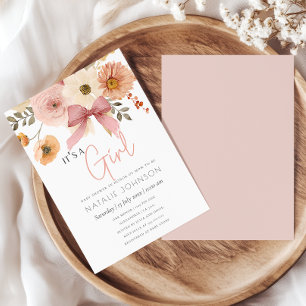 Invitación Dulce Otoño Primavera Floral Es Una Niña Baby Show