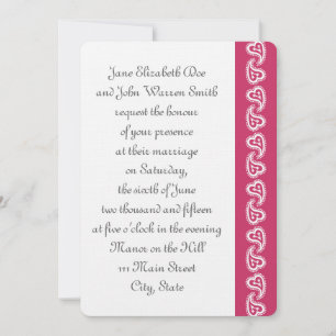 Invitación Dulce Paisley Hearts in Raspberry Event Invitation