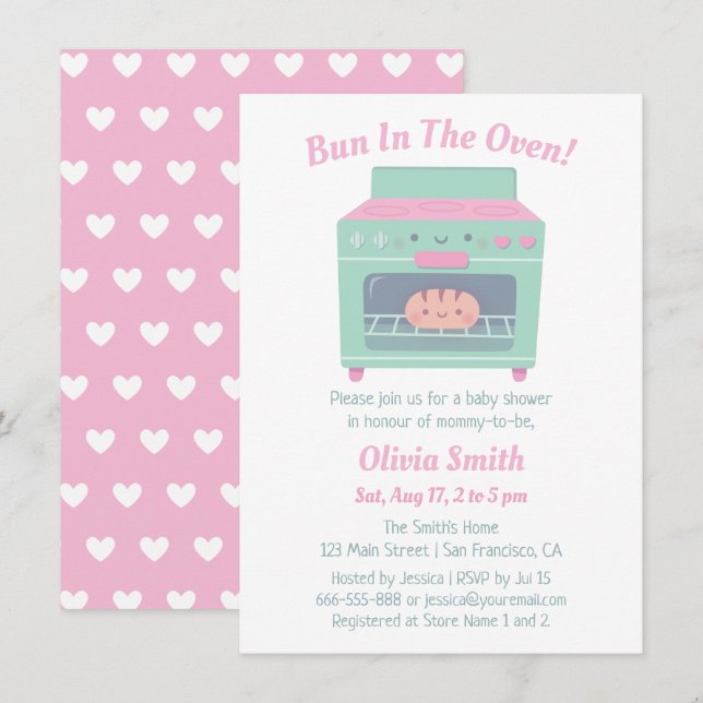 Invitación Dulce Pan en el Horno Baby Shower (Anverso / Reverso)