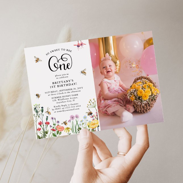 Invitación 'Dulce para Abeja' Cumpleaños 1er. Cumpleaños de F (Subido por el creador)