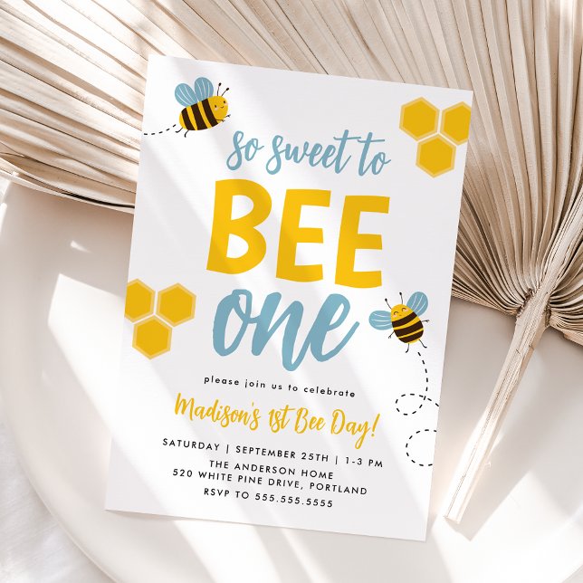 Invitación Dulce para ser uno en el primer día de abeja de cu (Subido por el creador)