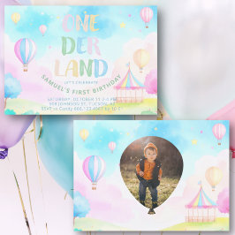 Invitación Dulce pastel onderland acuarela 1º cumpleaños