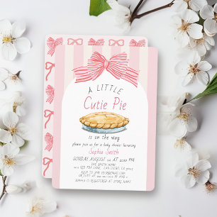 Invitación Dulce Pastelito Arco Rosa Niña Baby Shower