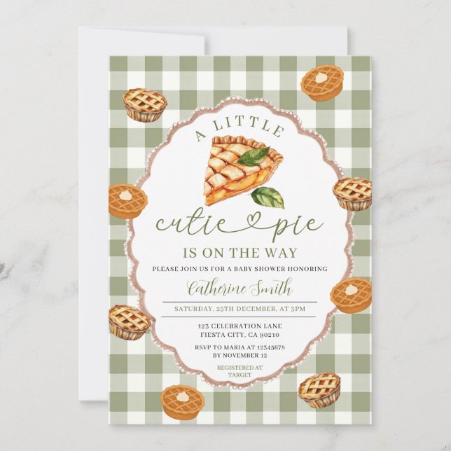 Invitación Dulce Pastelito Baby Shower (Anverso)
