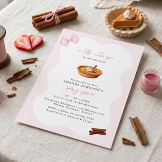 Invitación Dulce Pastelito Lazo Rosa Coquette Baby Shower