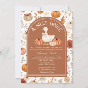 Invitación Dulce Pato de Bebé Calabaza Otoño Floral