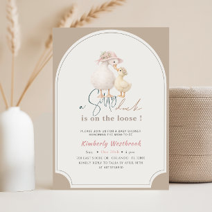 Invitación Dulce Pato Silvestre Arco Floral Baby Shower