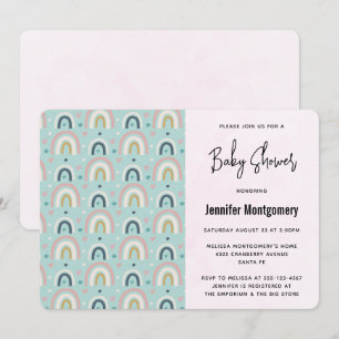 Invitación Dulce Patrón Caprichoso de Arcoíris Baby Shower