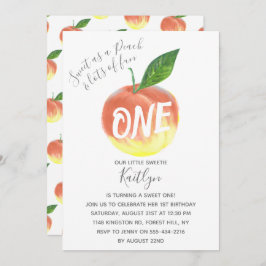Invitación Dulce Peach First Birthday