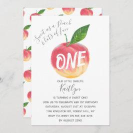 Invitación Dulce Peach First Birthday