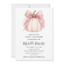 Dulce Pequeña Calabaza Lindo Lazo Rosa Baby Shower