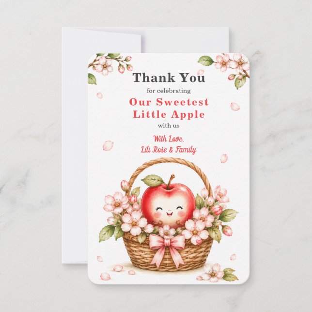 Invitación Dulce Pequeña Ducha de Bebé Flor de Manzano (Anverso)