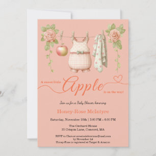 Invitación Dulce pequeña manzana Baby Shower Otoño Rústico