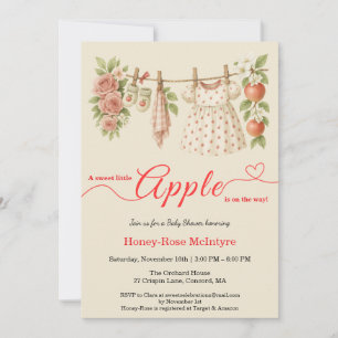 Invitación Dulce pequeña manzana Celebración de Baby Shower