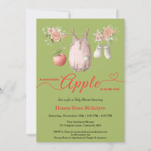 Invitación Dulce pequeña manzana para baby shower Otoño rús