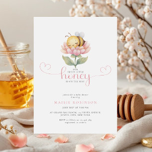 Invitación Dulce Pequeña Miel Está en Camino Fiesta de Bebé d