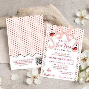 Invitación Dulce Pequeño Amor Bicho Mariquita Código QR Showe