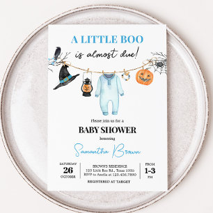 Invitación Dulce Pequeño Boo Baby Shower de Halloween