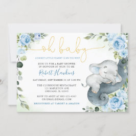 Invitación Dulce pequeño cacahuete elefante Baby Shower