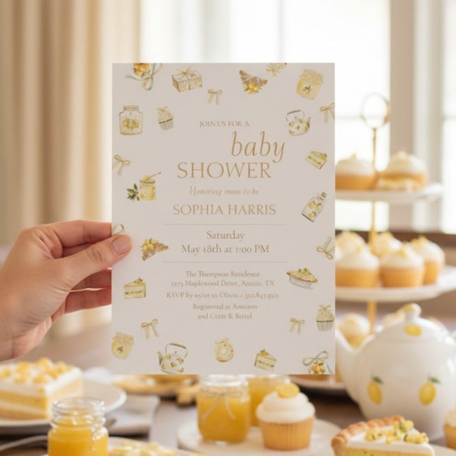 Invitación Dulce Pequeño Cumpleaños de Agua Fuerte de Limón (Subido por el creador)