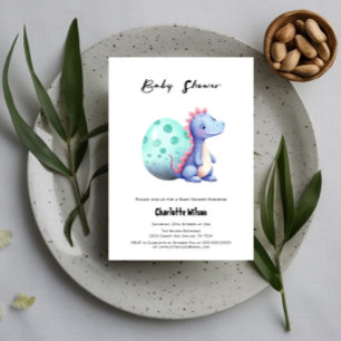 Invitación Dulce Pequeño Dinosaurio Con Su Huevo Fiesta de Cu