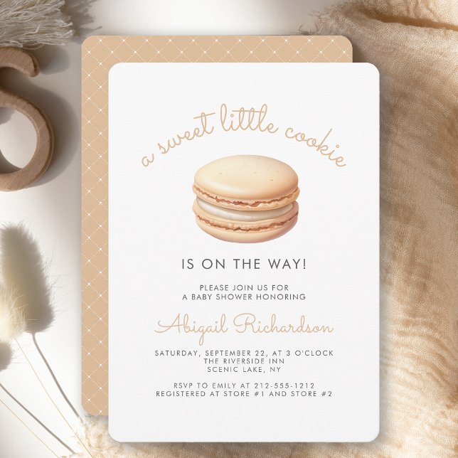 Invitación Dulce Pequeño Macarón de Galleta Tostada Baño de B (Subido por el creador)