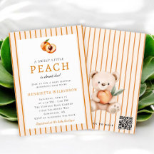 Dulce pequeño melocotón Baby Shower QR RSVP