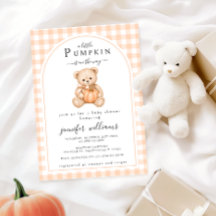 Dulce pequeño oso de peluche de calabaza Baby Show