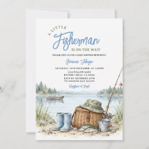 Invitación Dulce pequeño pescador está en camino Baby Shower