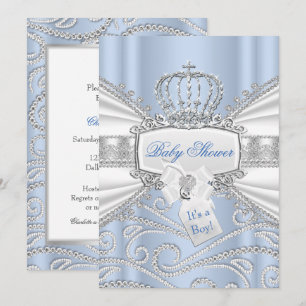Invitación Dulce pequeño príncipe Baby Shower Niño Diamante