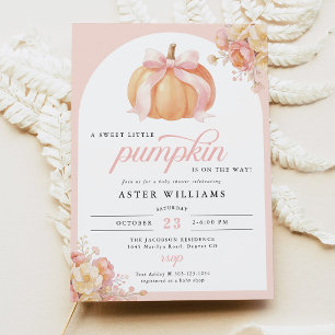 Invitación Dulce pequeño shower de bebé de calabaza