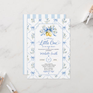 Invitación Dulce pequeño UNO en camino Baby Shower Azul