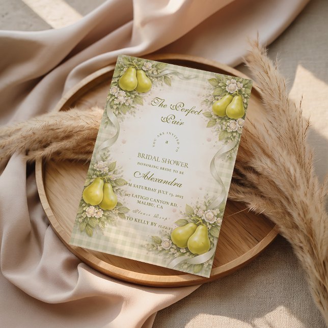 Invitación Dulce Perfecta Pareja de Peras para Despedida de S (Subido por el creador)
