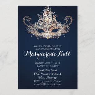 Invitación Dulce personalizado Dieciséis Ball Masquerade - Ar