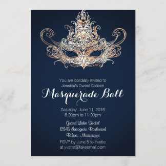 Invitación Dulce personalizado Dieciséis Ball Masquerade - Ar